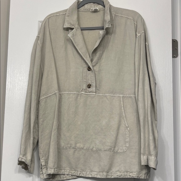 Nicole Miller Tops - Lagenlook linen blend long-sleeved oversized pullover large Nicole Miller